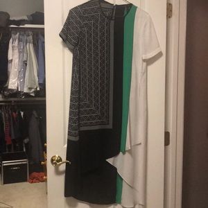 Flowing Asymmetrical Printed BCBG Dress, S